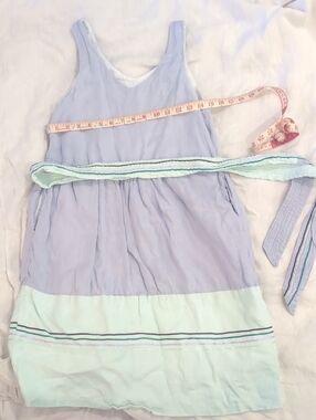 Light Lavender & Mint Sleeveless Summer Dress 100% Linen, Fully Lined